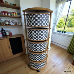 5 Katlı Ahşap Sebzelik UV Baskı Güneşte Solma Yapmaz