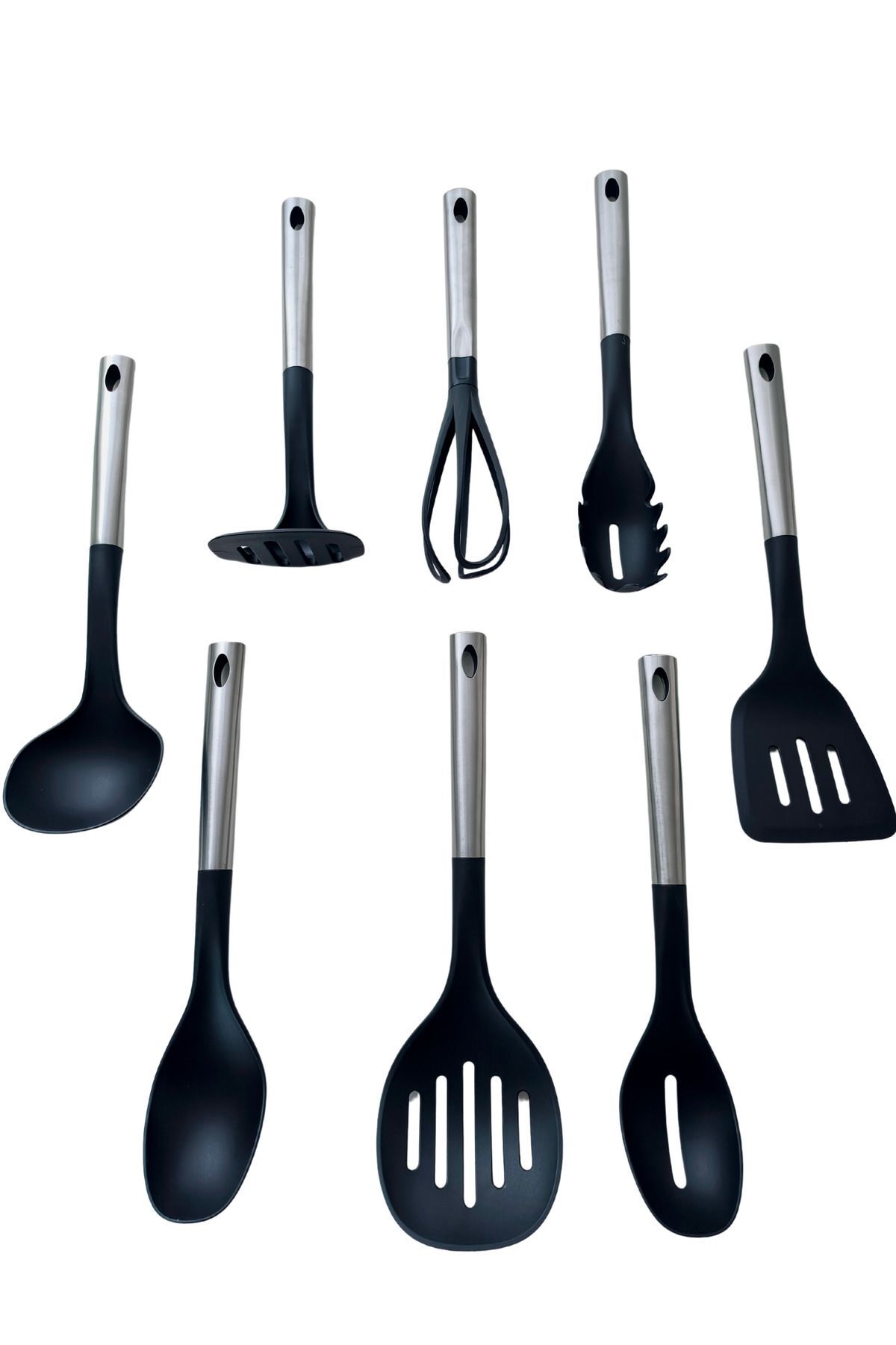 Şık Tasarım Metal Saplı 8 Parça Servis Seti