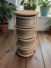 Modern 4 Katlı Ahşap Sebzelik – UV Baskılı, Dayanıklı ve Şık Tasarım