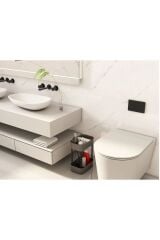 Lüks Çok Amaçlı 2 Katlı Banyo Düzenleyici Dolap Içi Tezgah Altı TEKERLEKSİZ Organizer
