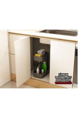 Lüks Çok Amaçlı 2 Katlı Banyo Düzenleyici Dolap Içi Tezgah Altı TEKERLEKSİZ Organizer