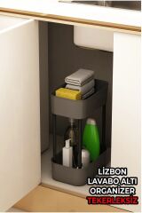 Lüks Çok Amaçlı 2 Katlı Banyo Düzenleyici Dolap Içi Tezgah Altı TEKERLEKSİZ Organizer
