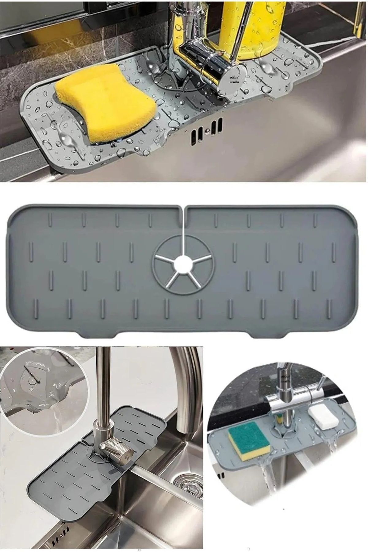 Su Geçirmez Kaliteli Mutfak Ve Banyo Koruyucu Lavabo Matı Musluk Tezgah Üstü Mat