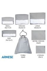 7'lİ Valiz Düzenleyici Bavul Içi Organizer Set Seyahat Hurcu Gri