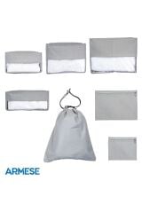 7'lİ Valiz Düzenleyici Bavul Içi Organizer Set Seyahat Hurcu Gri