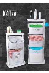 4 Katlı Kat Kat Geniş Raf Mutfak Banyo Rafı Sepet