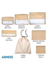 7'li Valiz Düzenleyici Bavul Içi Organizer Set Seyahat Hurcu (KREM)