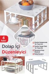 4 Adet Büyük Dolap Içi Düzenleyici Raf, Bardak Rafı, Düzenleme Rafı Org-01