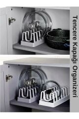 Tencere Kapağı Organizeri - 6 Bölmeli Tencere Kapak Rafı