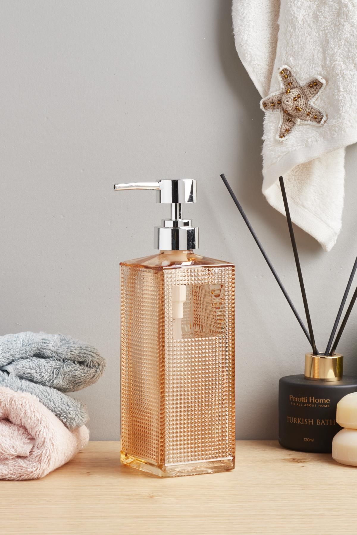 Square Tower Cam Sıvı Sabunluk Lavabo Mutfak Sıvı Sabunluk