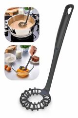 6 'lı Yanmaz Yapışmaz Mutfak Servis Seti Kepçe Çırpıcı Maşa Cımbız Spatula Kaşık 28 Cm