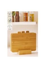Bambu Ikili Arya Takımı Katlanır Sepetlik-3 Lü Bambu Kesme Tahtası