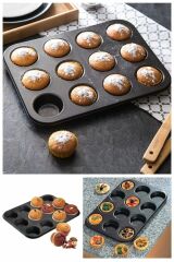 12'li Yanmaz Muffin Kalıbı Cheesecake Ve Muffin Için Yanmaz Tepsi Kek Kurabiye Turta Kalıbı