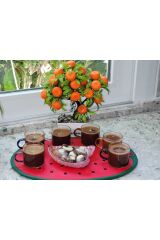 Kahve Fincanı 6'lı Borcam Isıya Dayanıklı 90 ml Renkli Saplı