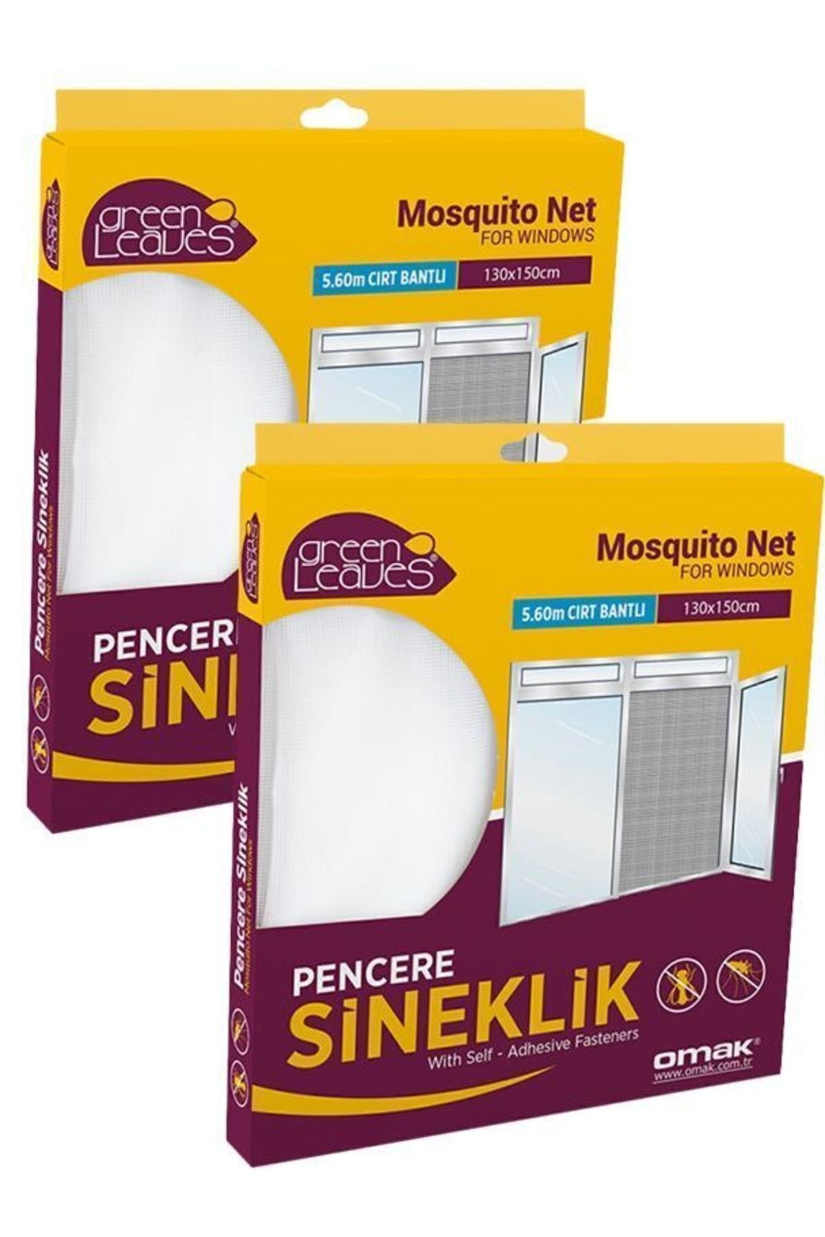 2'li Pencere Sineklik Hazır Pencere Sinekliği Cırt Bantlı 130x150 cm