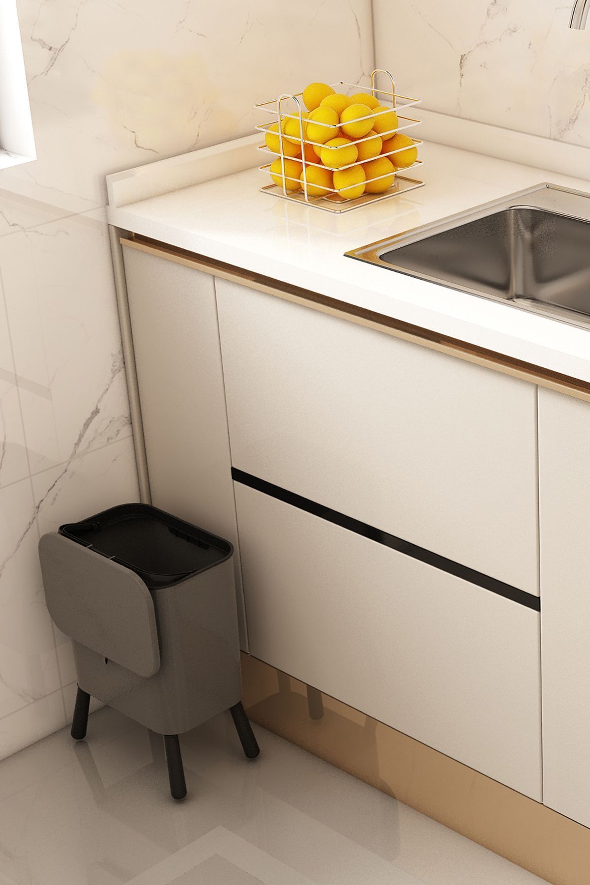 Çöp Kovası 15 Litre Ayaklı Fonksiyonel Kapaklı Banyo Ve Mutfak