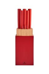 Viego 6 Parça Standlı Bıçak Seti Red