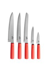 Viego 6 Parça Standlı Bıçak Seti Red