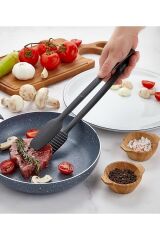 220 Derece Dayanıklı Servis Ve Izgara Maşası Yanmaz Yapışmaz Çizmez Sert Mangal ve Barbekü Maşası