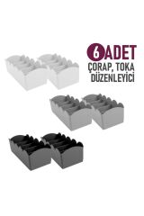 Çorap Toka Düzenleyici Çekmece Içi Organizer Dolap Düzenleyici 6 Adet