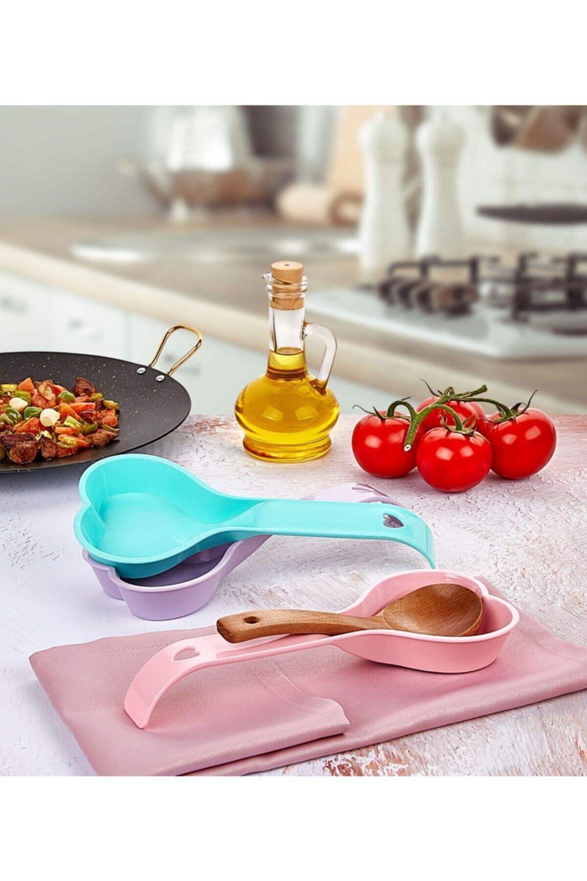 Kalpli Kepçe Ve Kaşık Altlığı - Kaşık Tutacağı Kp-120 Renkli