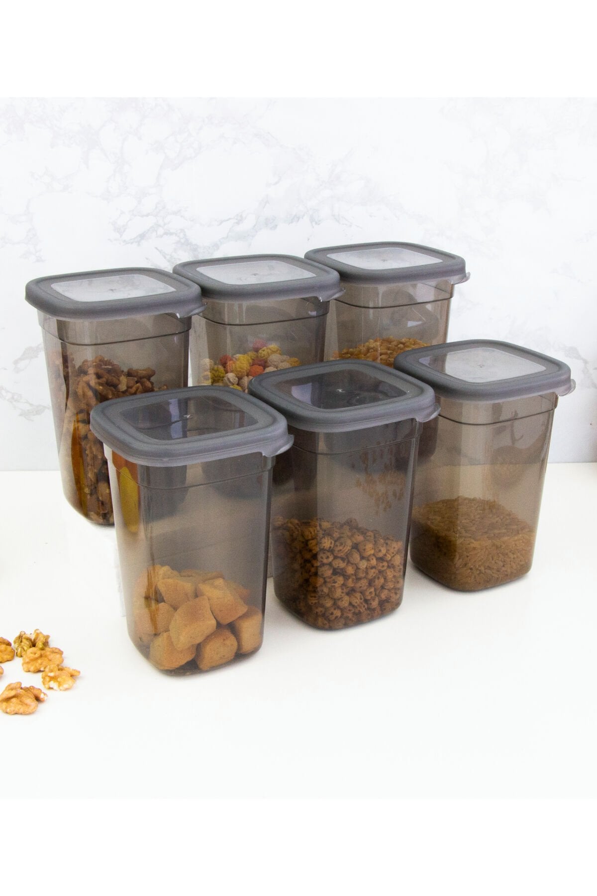 6 Adet Dikdörtgen Saklama Kabı - 1,1 Lt. 1100 Ml. 50880 Şeffaf