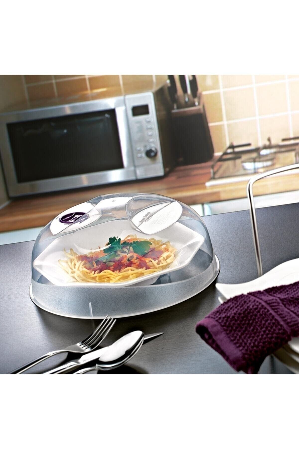 24 cm Mikrodalga Fırın Koruma Kapağı Isıya Dayanıklı Fırın Içi Kapak Şeffaf