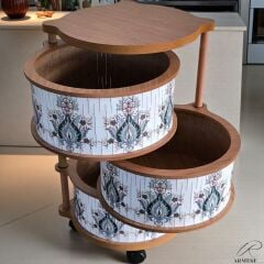 İskandinav 3 Katlı Ahşap Sebzelik – Dayanıklı MDF, UV Baskılı, Şık Tasarım