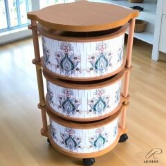 İskandinav 3 Katlı Ahşap Sebzelik – Dayanıklı MDF, UV Baskılı, Şık Tasarım