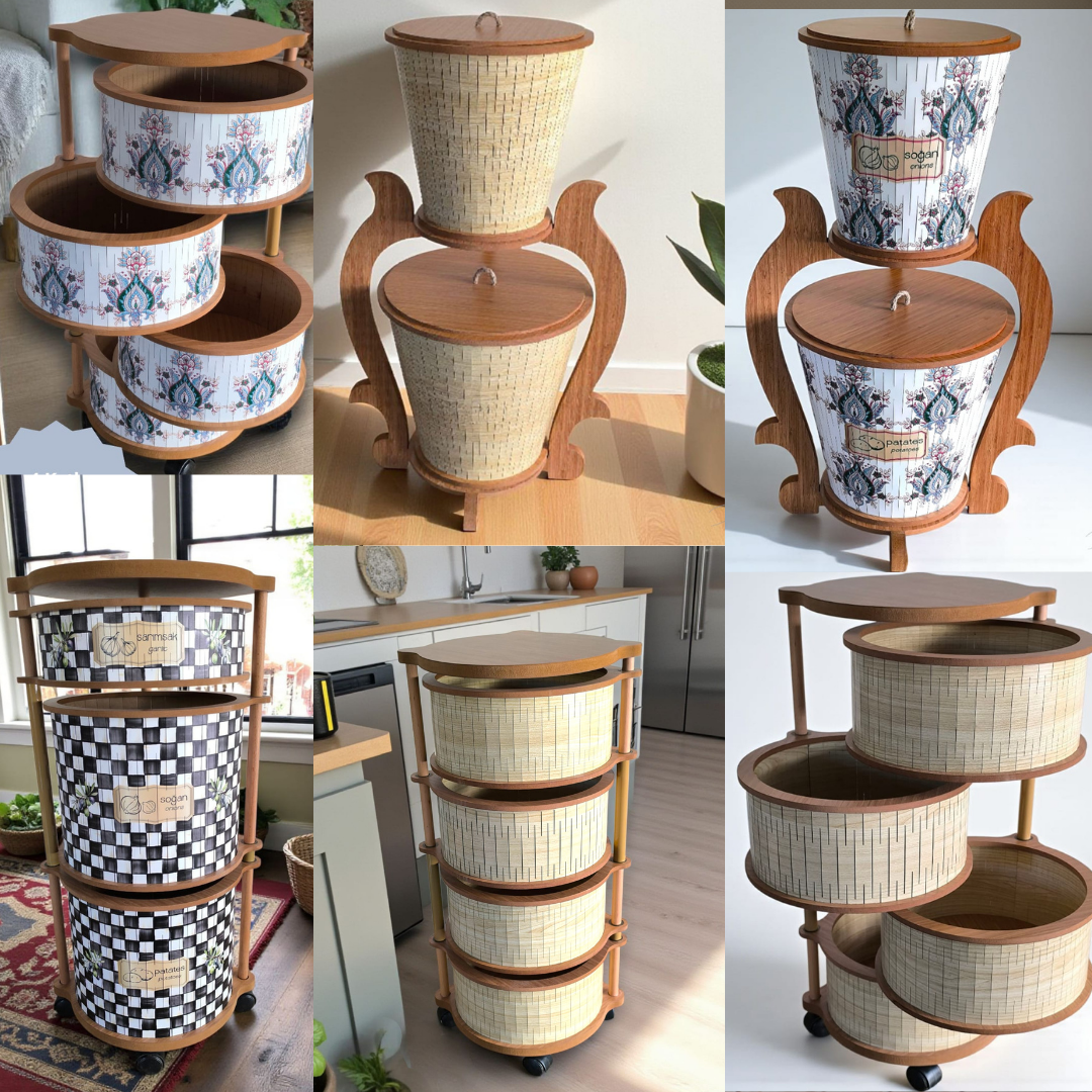 İskandinav Modern Ahşap Sebzelik